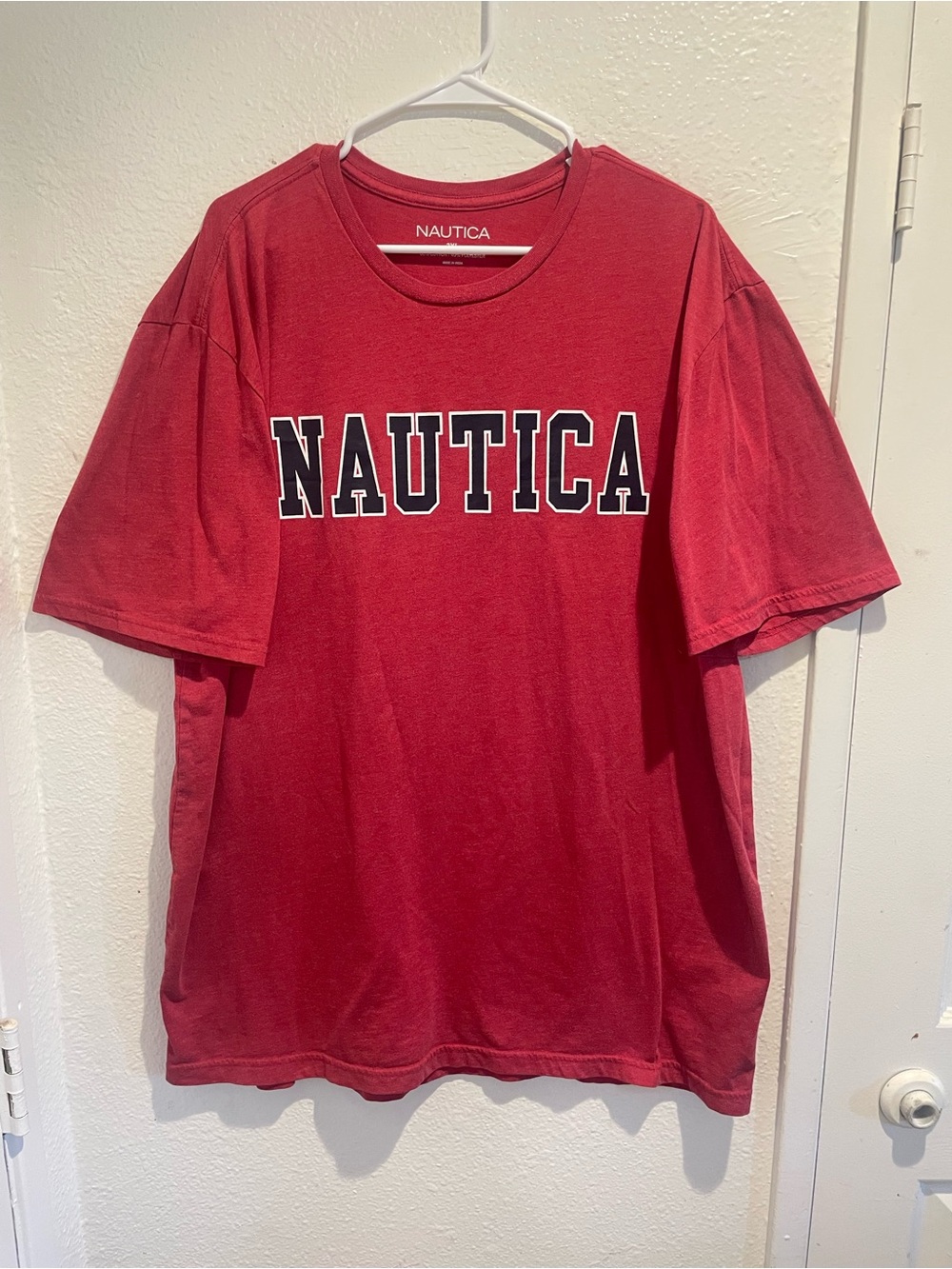 Nautica Red Varsity Arch Graphic Tee | Men's Size 3XL